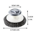 thumbnail image 3 of Multipurpose Dish Brush With Handle, Steel Wool Bristles For Sink Pots Pans, Heavy Duty Scrubbing Power Kitchen Cleaning Tool, 3 of 5