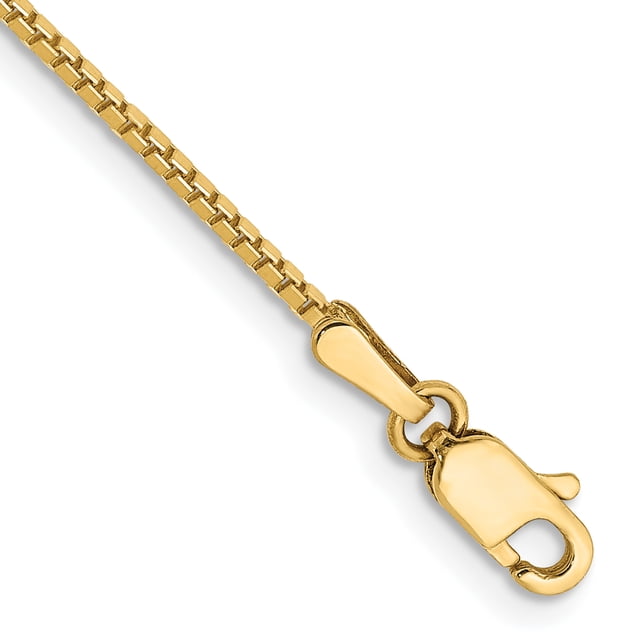 14k Yellow Gold 9 Inch 1.1mm Box Anklet Ankle Bracelet Chain