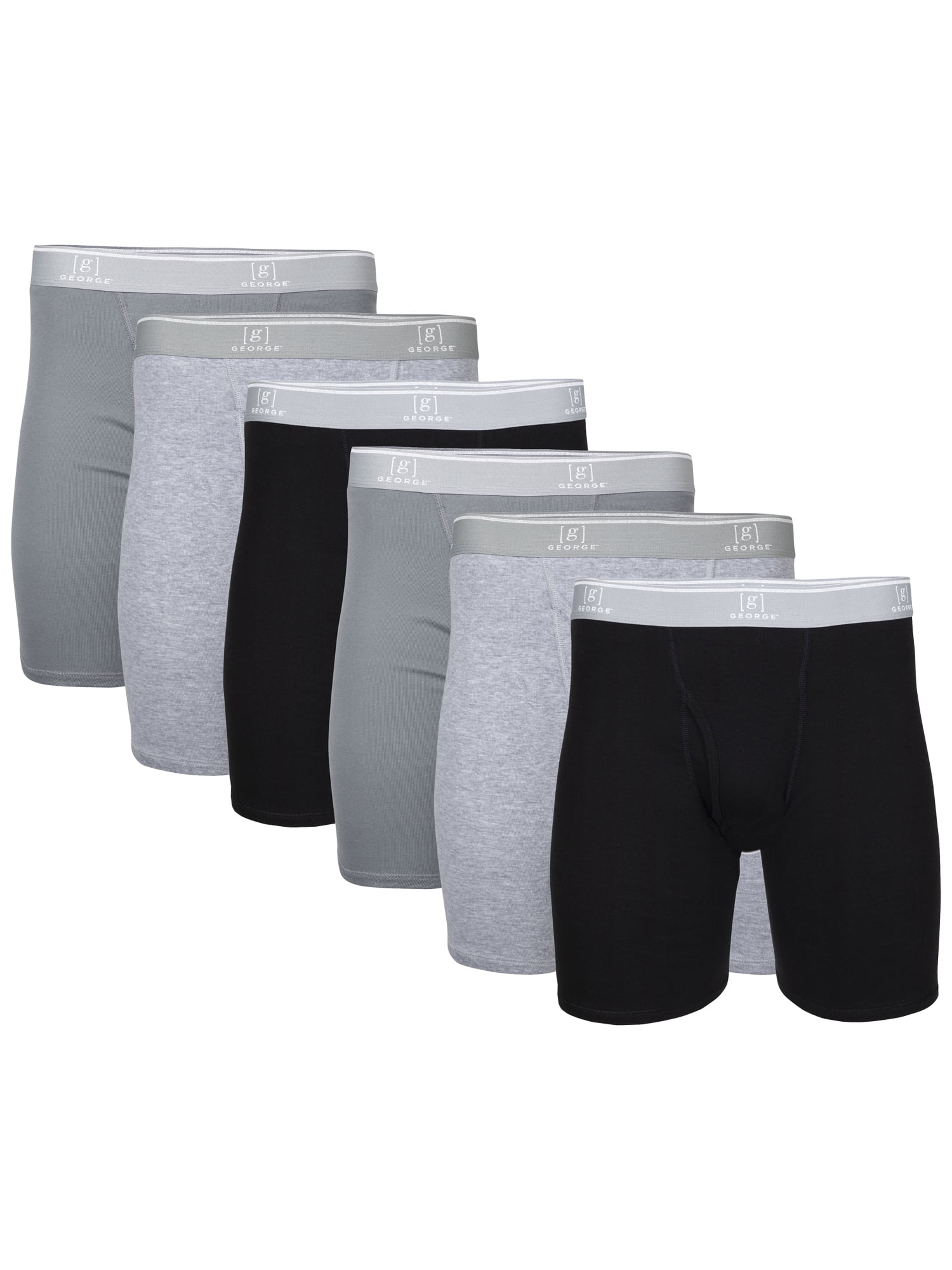 George Men's Long Leg Boxer Briefs, 6-Pack - Walmart.com