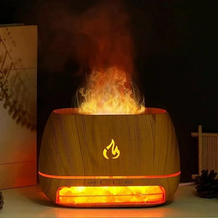 

Set Stone Flame Atomization Humidifier 200ml Small Portable Wood Grain Oil Humidifier Aromatherapy Machine