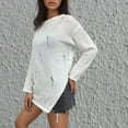 thumbnail image 4 of Nmnitkp Sweaters for Women Soft and Comfortable Women Long Sleeve Large Round Neck Button Down Sweater Solid Color Ribbed Knit Sweater Casual Relaxed Fit Pullover Jumper, 4 of 5