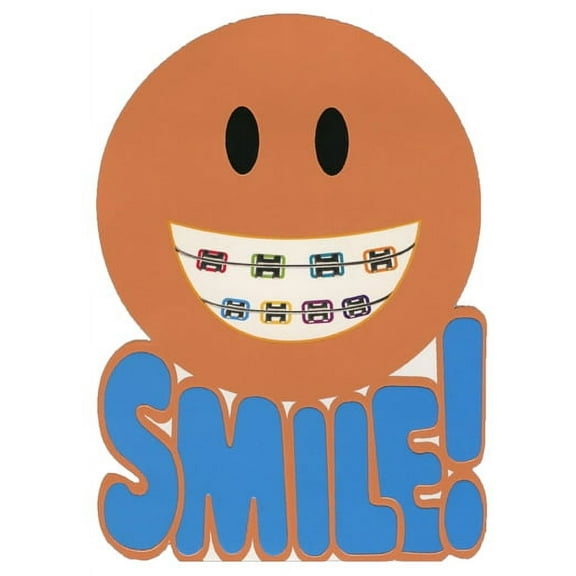 Designer Greetings Bronze Foil Smile and Silver Foil Braces Congratulations Card
