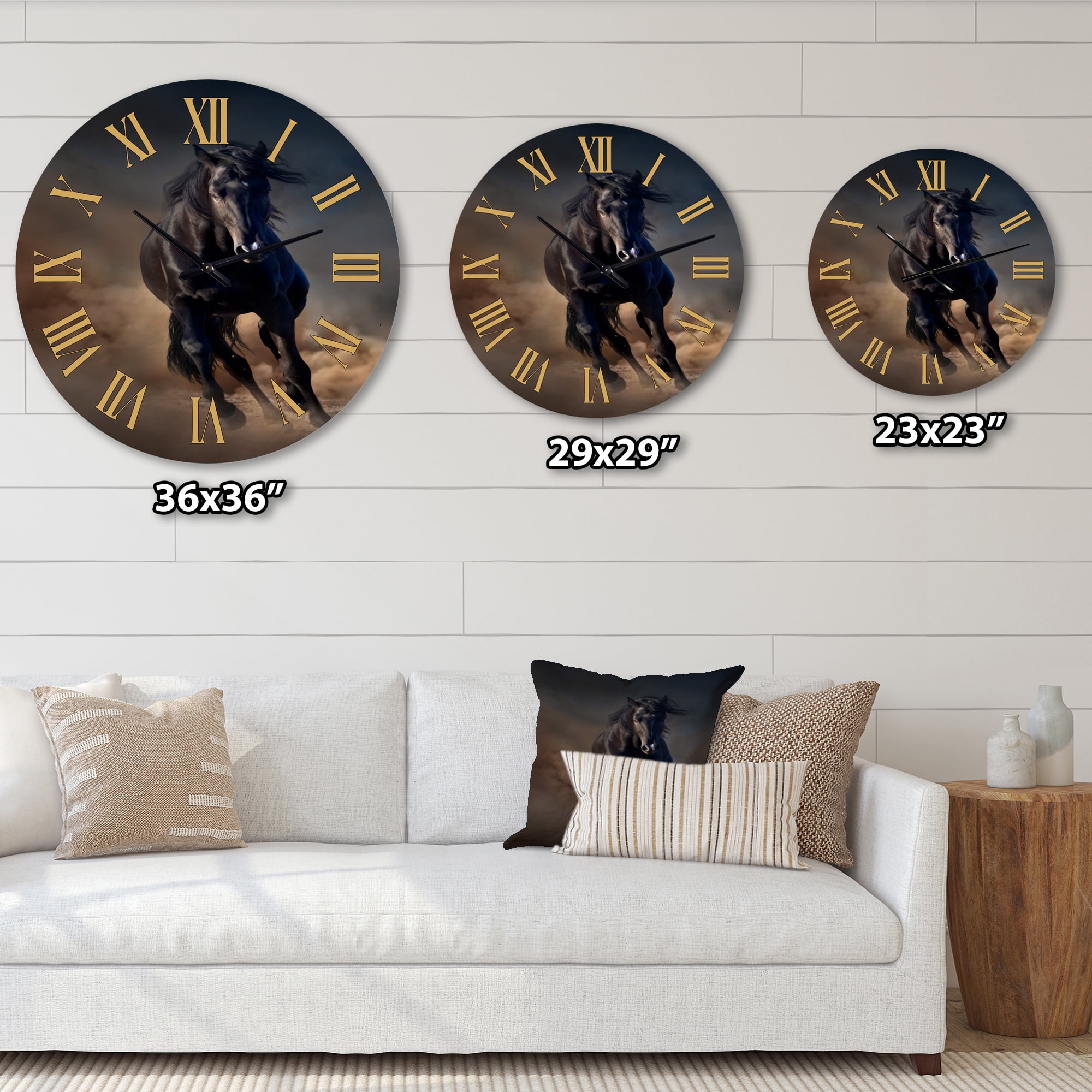 Designart 1 in Quartz Farmhouse Wall Clock