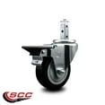 thumbnail image 2 of 3.5 Inch Black Polyurethane Wheel Swivel 3/4 Inch Square Stem Caster with Brake, 2 of 2