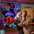 thumbnail image 5 of Blacklight Mushroom Tapestry, Trippy Upright Tapestry Glow In The Dark, UV Reactive Black Light Tapestries Posters Wall Hanging for Backdrop Bedroom Dorm Living Room Decor 60"x80", 5 of 6