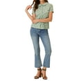 thumbnail image 2 of Unique Bargains Women's Retro Peter Pan Collar Button Front Floral Print Blouse S Green, 2 of 6