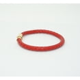thumbnail image 3 of Genuine Braided Leather Bracelet With Stainless Steel Magnetic Clasp, Red, 3 of 4
