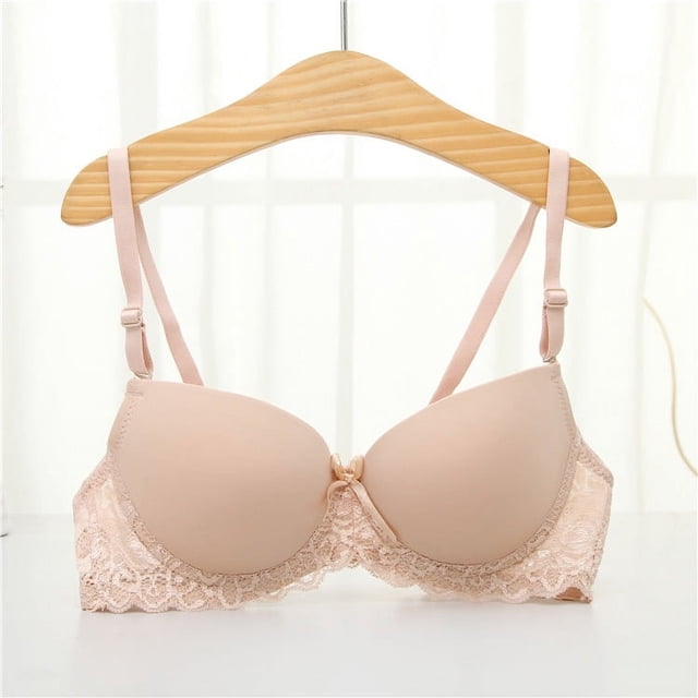 Sujetador de encaje suave, ropa interior fina, copa AB, pecho pequeño, fruncido, sujetador sexy para mujer
