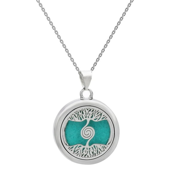 YIEMEEN Scented Pendant Necklace Trees Of Life Essential Oil Diffuser Stainless Steel Neckchain with Lockets Pendant For Women
