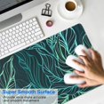 thumbnail image 4 of Extended Large Gaming Mouse Pad with Teal Tropical Leaves Print - Waterproof, Stitched Edges, Non-Slip, XL Size Perfect for Your Computer Keyboard and Laptop - 31.5 x 11.8 Inch, 4 of 7