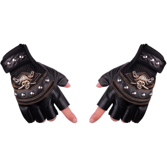 Guantes De Cuero De Medio Dedo