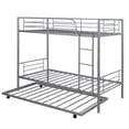 thumbnail image 4 of Harper & Bright Designs Metal Bunk Bed with Trundle, Twin-Over-Twin, Silver, 4 of 11
