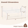 thumbnail image 3 of Costway Twin Size Low Loft Bed, Heavy Duty Metal Bed Frame with Safety Guardrails&2 Ladders White, 3 of 10