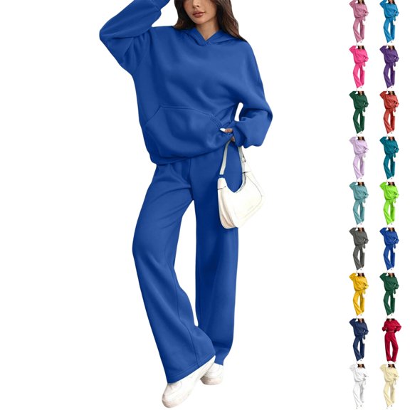 UDAUDU Sweatsuits Women 2 Piece Outfit Hoodies Matching Lounge Sets 2026 Fall Fashion Outfits Clothing Crewneck Track Suits 2XL