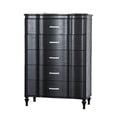 thumbnail image 3 of Newboti Furniture Glamorous Finish 1pc Chest Curved Front Full Extension Drawer Acrylic Handles Turned Wooden Legs Felt Lined Top Drawer Black Finish Bedroom Furniture BN.6381, 3 of 7