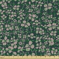 thumbnail image 2 of Floral Fabric by the Yard Upholstery, Bicolor Spring Themed Pattern with Meadow Flowers Abstract Design, Decorative Fabric for DIY and Home Accents, Hunter Green Grey Pink by Ambesonne, 2 of 5