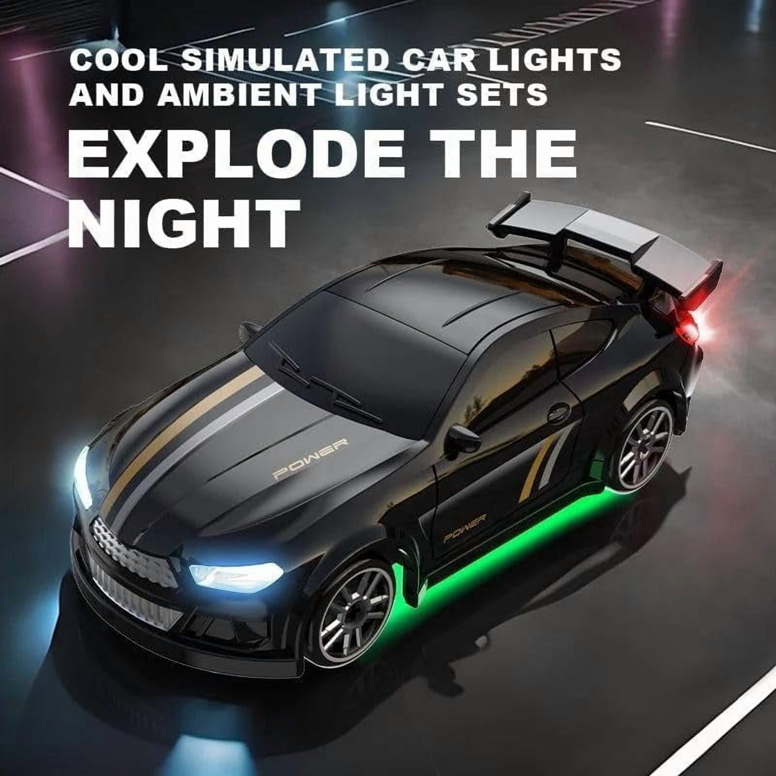 Skidboiz Remote Control Cars, Mini RC Drift Car, 2.4ghz Stunt Drifting RC Toys with 2-Speed Modes, 1:64 Scale USB Rechargeable with Led Lights（x）