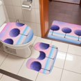 thumbnail image 5 of Purple Tree Bathroom Rugs Set Watercolor Gradient Pink Cloud Sky Purple Flower Leaf Non Slip Absorbent Soft Bath Mats 3 Piece Set with Bathroom Rug, U-Shaped Floor Mat, Toilet Seat Cover Small Size, 5 of 9