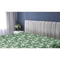 thumbnail image 5 of Ambesonne Leaves Fitted Sheet, Tropical Botany Leafy Garden, King Size, Green Cinnamon and White, 5 of 5