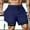 Navy, variant on Men Solid Color Casual Shorts Workout Gym 2-in-1 Pants Drawstring Double Layer Exercise Pants