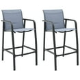 thumbnail image 1 of vidaXL Chaises de Bar de Jardin 2 Pcs Gris Textilène, 1 of 5