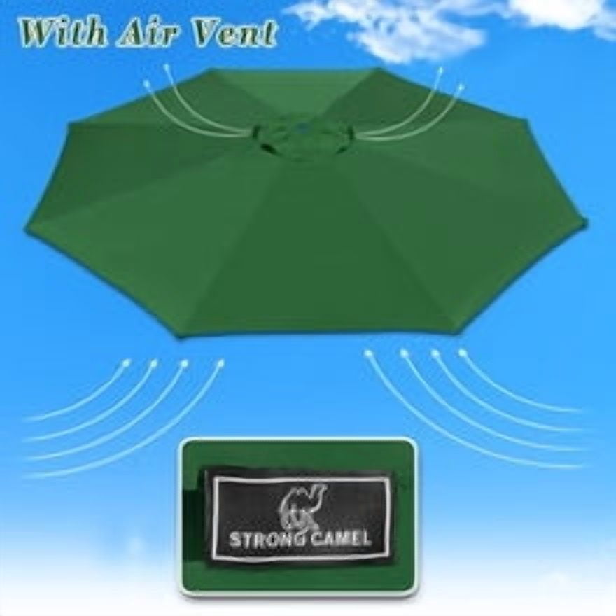 ALUVIERA 10' Umbrella Canopy Top Cover Patio Replacement Top Cover 8 Ribs Outdoor Sunshade