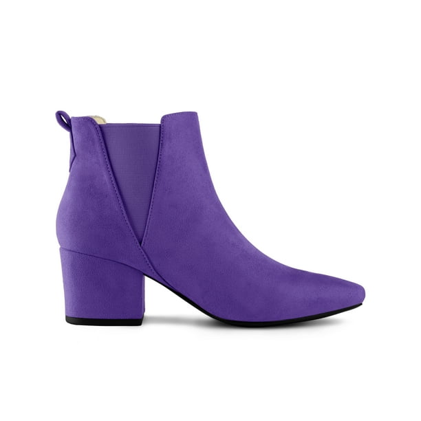 Purple suede booties hot sale