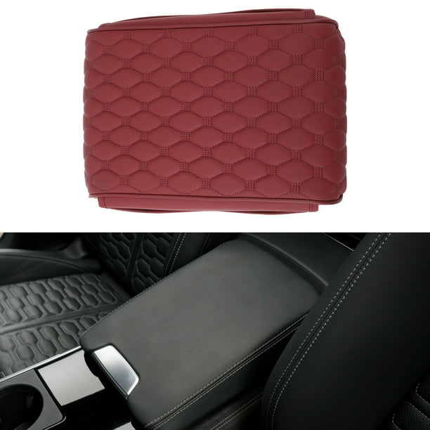 Funda para Consola Central del Coche Unique Bargains con Bolsa de Almacenamiento 12.60"x8.66"x1.97" Cuero Napa Rojo Oscuro