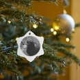 thumbnail image 7 of 3drose, Sea Lion Mouth Open Photo Bw, 3 inch Snowflake Porcelain Ornament, 7 of 7