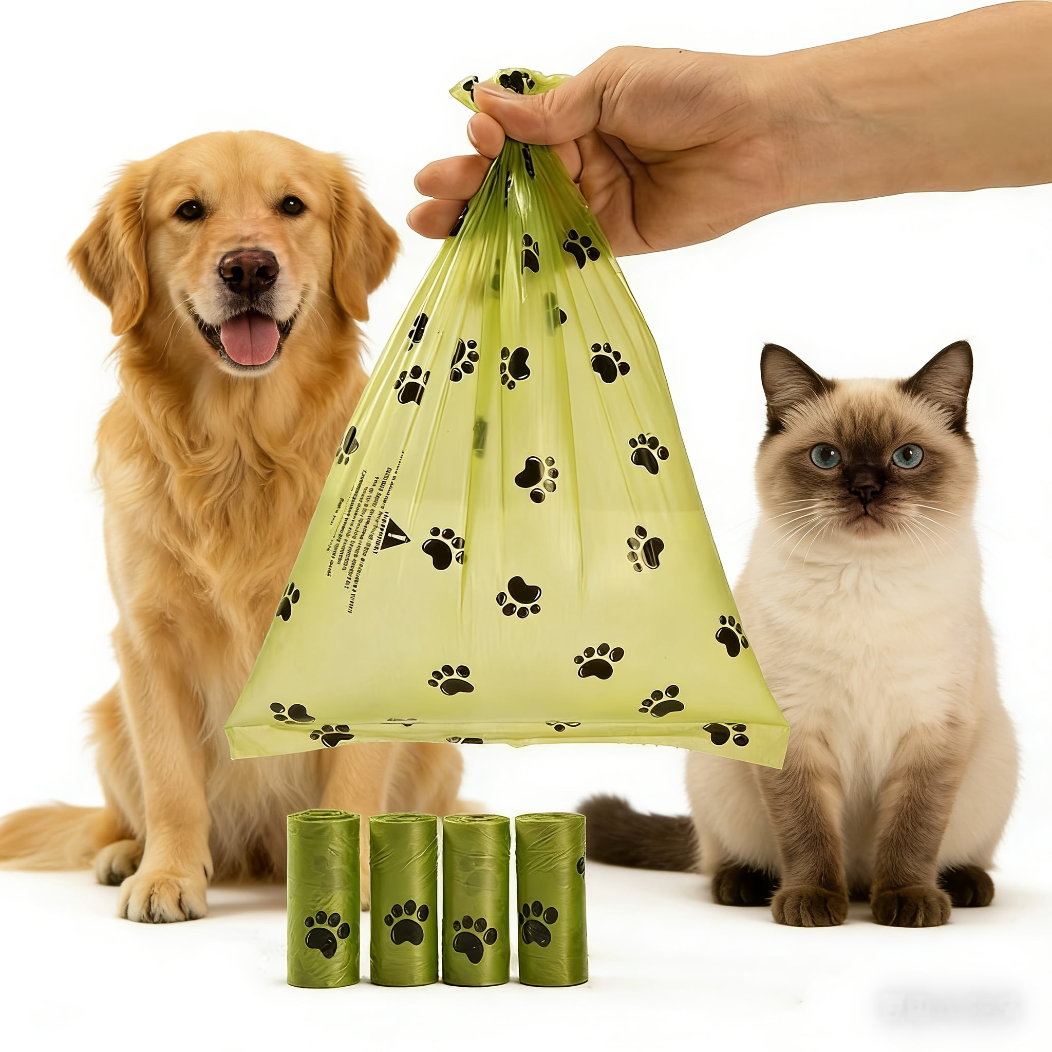 20 Rolls 300pcs Upgraded Pet Poop Bags, Thickened Tear-Proof Leak-Proof Odor-Resistant Waste Bags, Paw Print Creative Design, Universal for Dogs and Cats