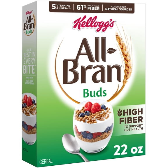 Kellogg's All-Bran Buds Original Breakfast Cereal, High Fiber, 22 oz