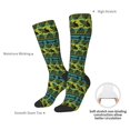 thumbnail image 4 of Rocae Teal Vintage Corn Pattern for Novelty Casual compression Socks For Women Men Contrast Color Stockings, 4 of 6