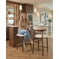 thumbnail image 3 of EOP Barstools Set of 2, Mid Century Counter Height Barstools with Curved Back, Upholstered Kitchen Bar Chairs with Wood Legs for Kitchen Island Dining Room, Beige, 3 of 9