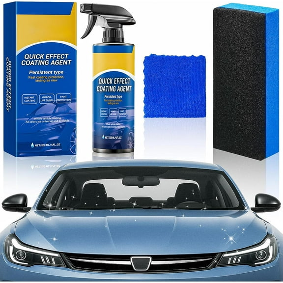 Quick-Acting Car Coating Spray – 2026 Upgrade Hydrophobic Wax Spray for Scratch Repair & Oil Film Removal, Long-Lasting Quick Effect Coating Agent for Car Paint Protection(a:1 set)-dh