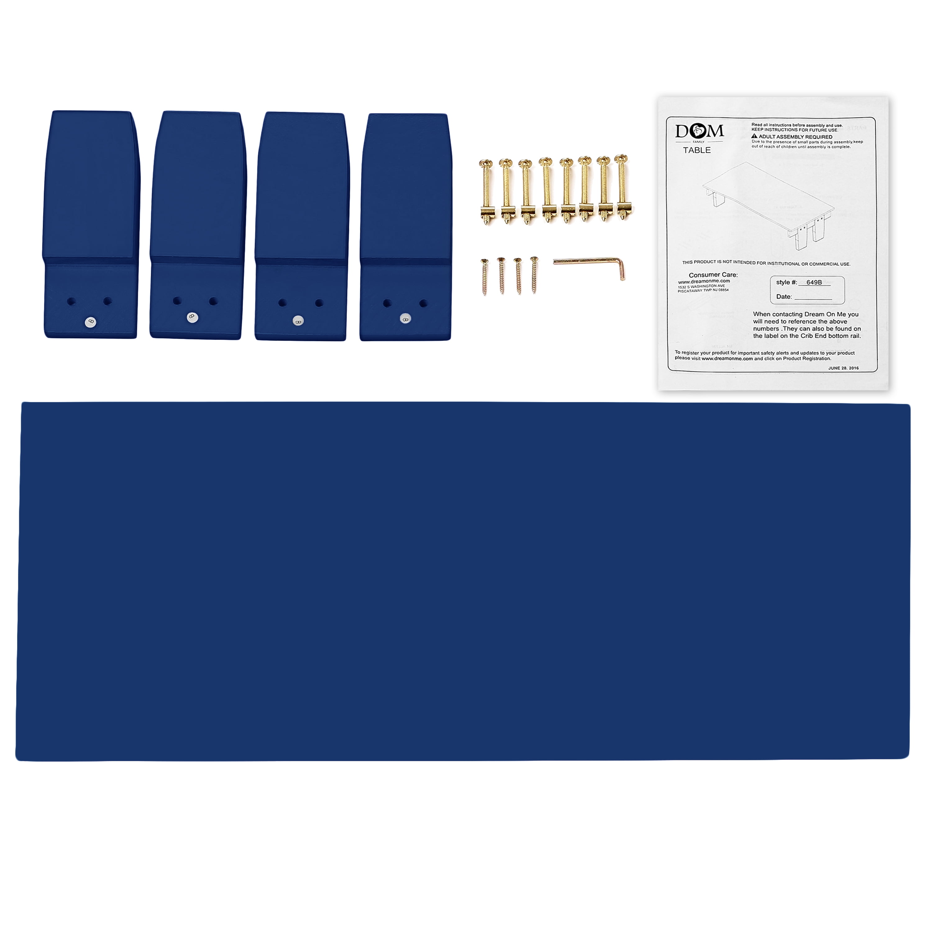 Dream On Me 3 in 1 Toddler Bed Convertible Kit, Dark Blue