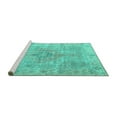 thumbnail image 2 of Ahgly Company Machine Washable Indoor Square Persian Turquoise Blue Traditional Area Rugs, 7' Square, 2 of 4
