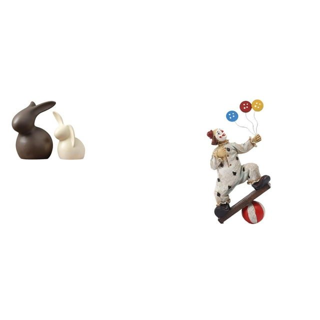 Conjunto de esculturas de y conejo de cerámica, figura de , centro de mesa de Pascua, colección de estatuas para gabinete, jardín, com