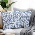 thumbnail image 2 of Waterproof Throw Pillow Covers Set of 2, 18x18 Inch Blue Botanical Decorative Pillowcases Outdoor Pillow Slip Cushion Covers Set for Couch Tent Spring Summer Leaf Watercolor, 2 of 7