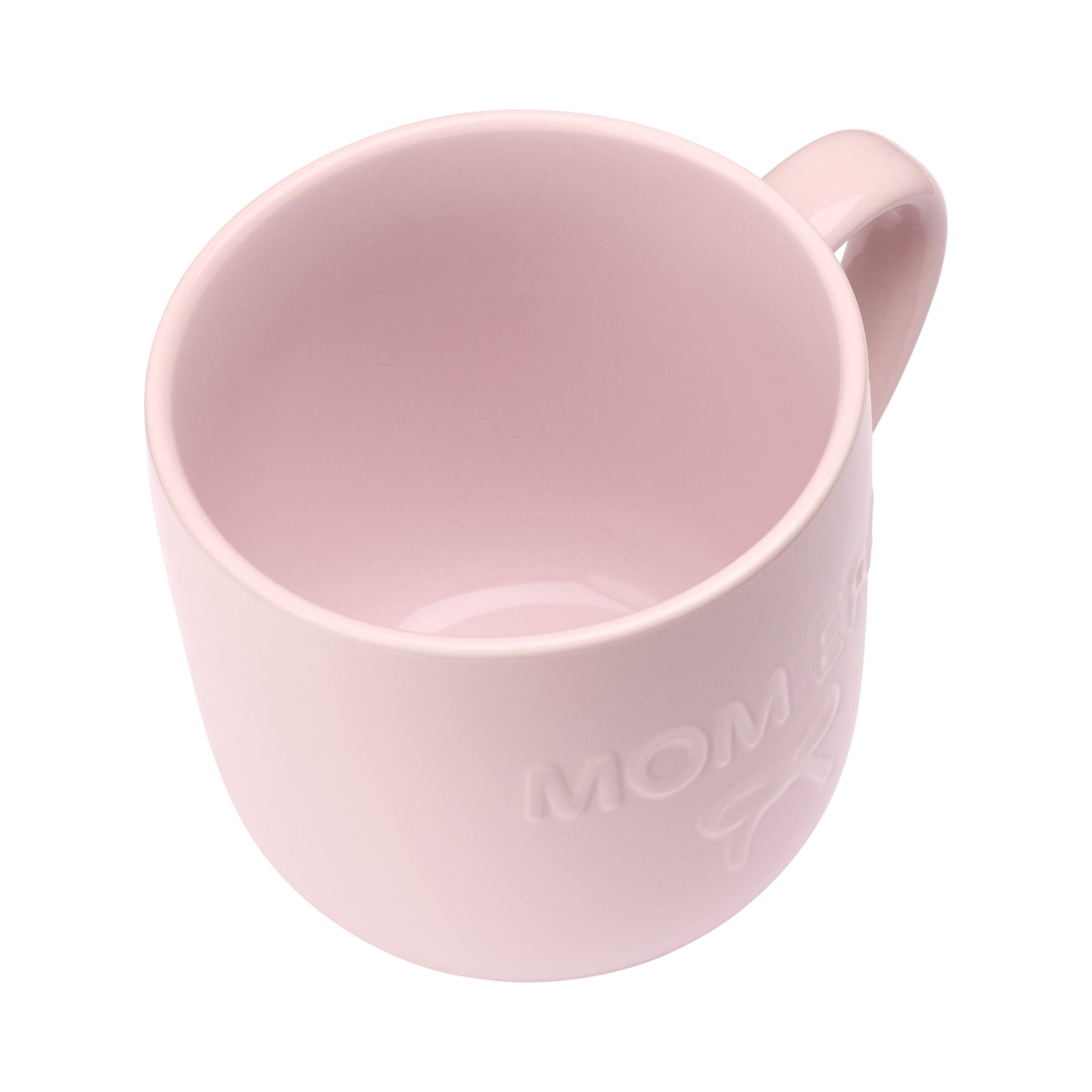 Mainstays 16.9-oz Pink Embossed Mom Era & Bow Glazed Ceramic Mug