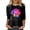Pink, variant on Feather Mardi Casual top for Women Loose Fit 3/4 Sleeve Round Neck Soft Tee Comfortable Daily Wear Blouse S White