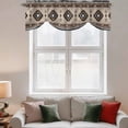 thumbnail image 2 of Brown Aztec Tie Up Valance Curtains for Windows, Kitchen Curtains Window Treatments, Boho Southwest Ethnic Neutral Motifs Short Window Shades Valances for Bedroom Bathroom Cafe 42"x12", 2 of 8