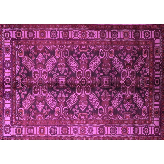 Ahgly Company Indoor Rectangle Persian Purple Traditional Area Rugs, 8' x 10'