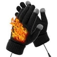 thumbnail image 2 of BadPiggies Heated Winter Gloves for Men Women, Electric Hand Warmers Windproof Touchscreen Thermal Warm Knit Gloves for Hiking Skiing Outdoor Sports - Black, 2 of 10