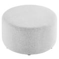 thumbnail image 3 of Callum Large 29" Round Woven Heathered Fabric Upholstered Ottoman, 3 of 7