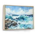 thumbnail image 2 of Designart "Scenic Blue Ocean In Motion" Ocean Floater Framed Canvas Prints, 2 of 5