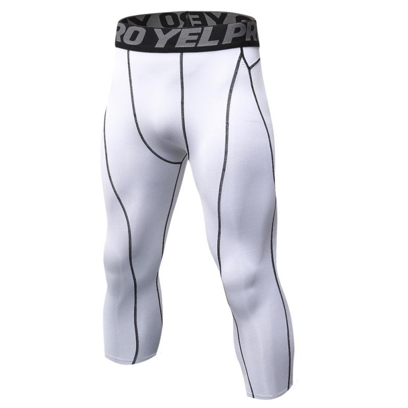 3/4 Leggings Fitness Compression Sports Tights Pants For Men Jogging