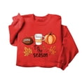 thumbnail image 2 of YFNNUP Women's Halloween Sweatshirts Tis The Season Pumpkin Football Graphic Pullover Tops Fall Crewneck Long Sleeve Shirts Red,XL, 2 of 6