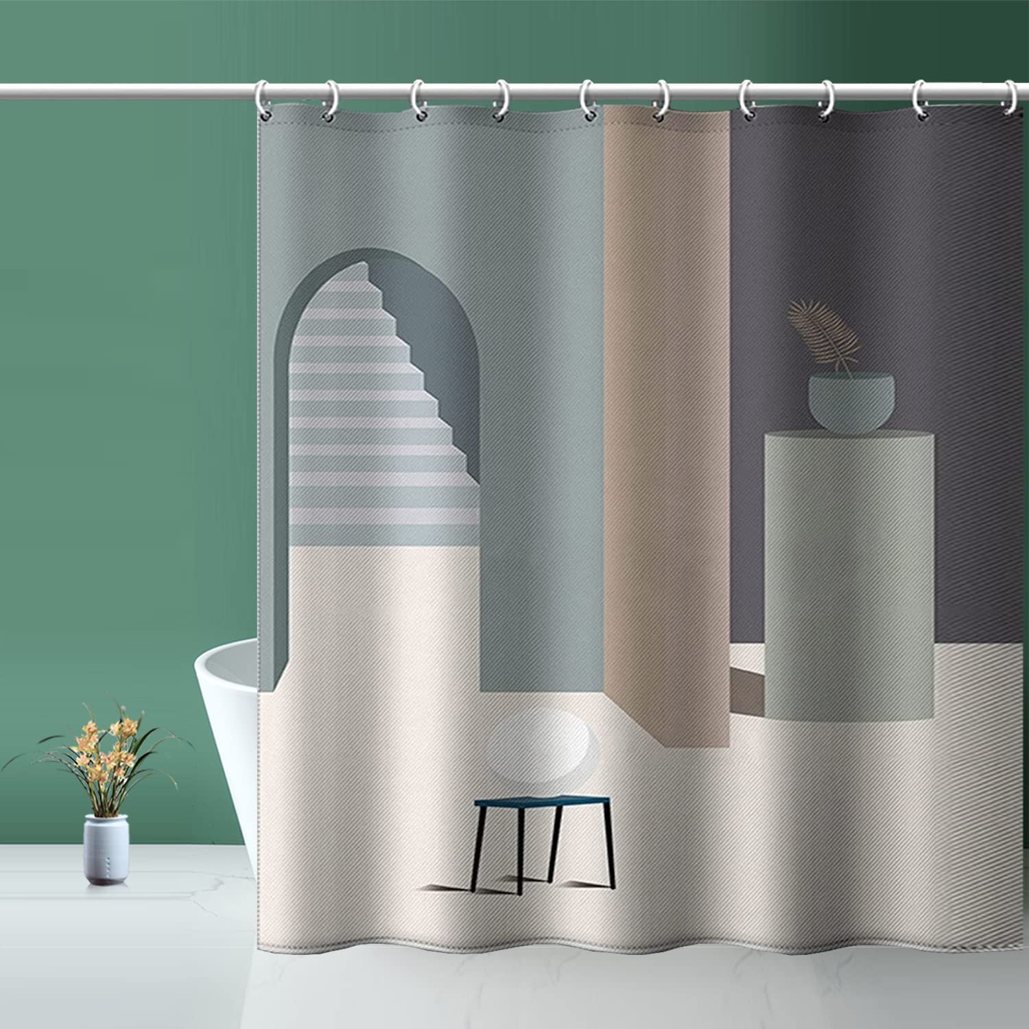 Shower Curtain, Fabric Shower Curtain Abstract Pattern Shower Curtain