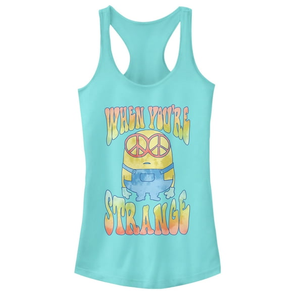 Junior's Despicable Me Minion Tie-Dye Strange  Racerback Tank Top Cancun Medium