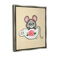 thumbnail image 4 of Stupell Industries Mouse in Teacup Animals & Insects Painting Gray Floater Framed Canvas Art Print Wall Art, 17 x 21, 4 of 10